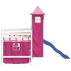vidaXL Kinderhoogslaper met toren 80x200 cm massief grenenhout roze