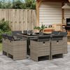 vidaXL 9-delige Tuinset met kussens poly rattan grijs