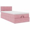 vidaXL Ottoman bed met matras 90x190cm fluweel roze