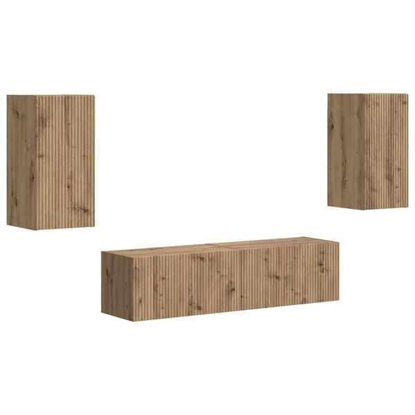 vidaXL Tv-meubelset 4 pcs Artisan Eiken Bewerkt hout