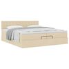 vidaXL Ottoman bed met matras 200x200 cm stof cr&egrave;mekleurig