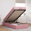 vidaXL Bedframe met matras met matras 2 pcs Roze Fluweel