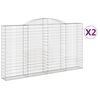vidaXL Schanskorven 2 st gewelfd 300x30x160/180 cm ijzer