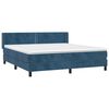 vidaXL Boxspring met matras fluweel donkerblauw 180x200 cm