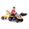 Smoby Kindertractor en aanhanger Builder Max geel en zwart