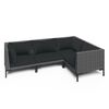 vidaXL 4-delige Loungeset met kussens poly rattan donkergrijs