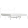 vidaXL Bedframe met hoofdbord metaal wit 183x213 cm