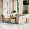 vidaXL 9-delige Loungeset met kussens poly rattan beige