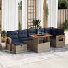 vidaXL 8-delige Loungeset met kussens poly rattan acacia grijs