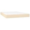 vidaXL Boxspring met matras stof cr&egrave;mekleurig 140x190 cm