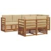 vidaXL Buiten bankenset 7 st Natuurlijk en Beige Polyester