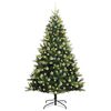 vidaXL Kunstkerstboom met scharnier 300 LEDs Groen 210 cm PVC en PE