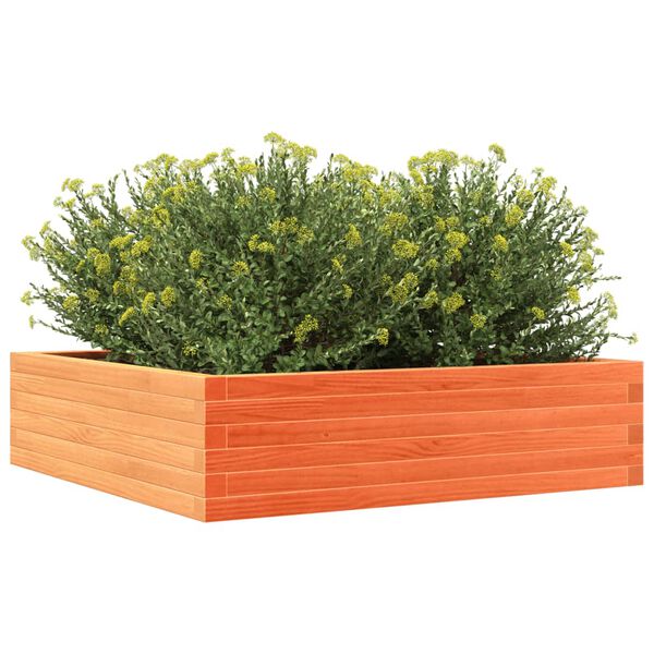 vidaXL Plantenbak 90x90x23 cm massief grenenhout wasbruin