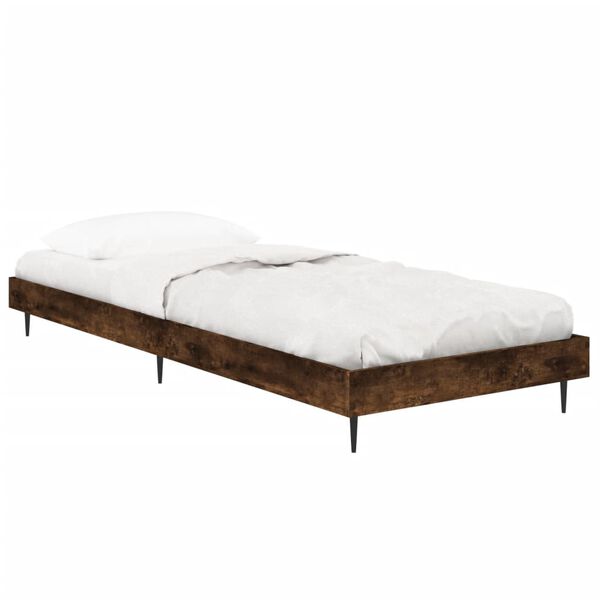 vidaXL Bedframe zonder matras hout gerookt eikenkleurig 75x190 cm
