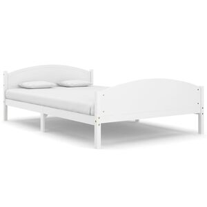 vidaXL Bedframe massief grenenhout wit 140x200 cm