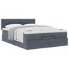 vidaXL Ottoman bed met matras 140x200cm fluweel donkergrijs