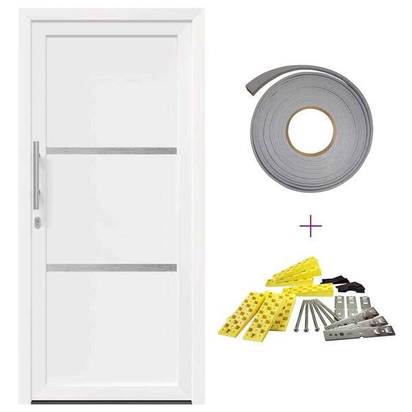 vidaXL Voordeur Wit PVC