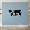 Homemania Wanddecoratie World Map 100x56 cm metaal zwart
