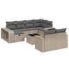 vidaXL 11-delige Loungeset met kussens poly rattan grijs