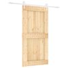 vidaXL Schuifdeur Natuurlijk en Wit 100 x 210 cm Massief Grenenhout