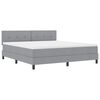 vidaXL Boxspring bed met hoofdeinde Lichtgrijs 180 x 200 cm Stof
