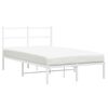 vidaXL Bedframe met hoofdbord metaal wit 120x190 cm