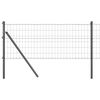 vidaXL Euro-hek met grondbevestiging 10 x 0,8 m PVC-Coated Staal Grijs