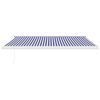 vidaXL Luifel uittrekbaar 4,5x3 m stof en aluminium blauw en wit