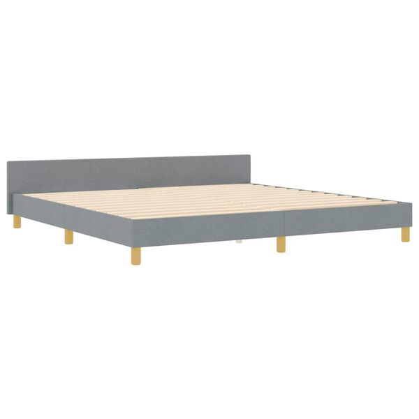 vidaXL Bedframe met hoofdeinde Lichtgrijs 200 x 200 cm Stof