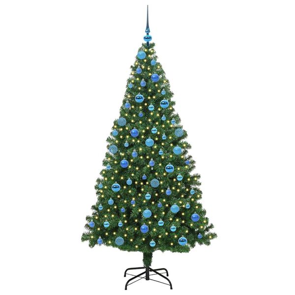 vidaXL Kunstkerstboom Groen 180 cm PVC en Staal en Kunststof