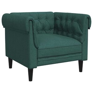 vidaXL Fauteuil Chesterfield-stijl stof donkergroen