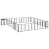vidaXL Hondenkennel 46 panelen 50x100 cm gepoedercoat staal zwart