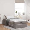 vidaXL Bedframe met matras met matras 2 pcs Taupe Stof