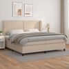 vidaXL Boxspring met matras kunstleer cappuccinokleurig 200x200 cm