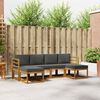 vidaXL Buiten bankenset 6 pcs Natuurlijk en Antraciet Bewerkt hout