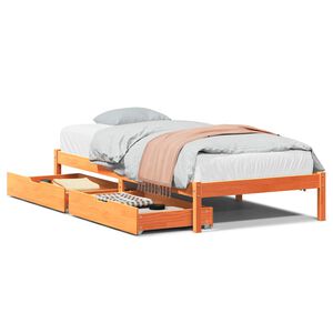 vidaXL Bedframe zonder matras massief grenenhout wasbruin 100x200 cm