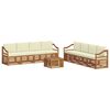 vidaXL Sofa-Sets 9 pcs Natuurlijk en Cr&egrave;me Massief Acaciahout