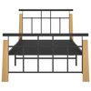 vidaXL Bedframe metaal en massief eikenhout 90x200 cm