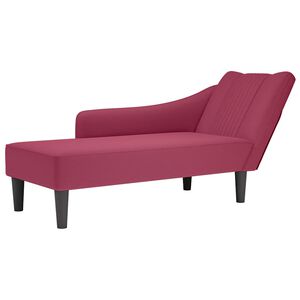 vidaXL Chaise longue met rechterarmleuning fluweel wijnrood