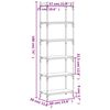 vidaXL Boekenkast 6-laags 60x30x188 cm bewerkt hout bruin eikenkleur