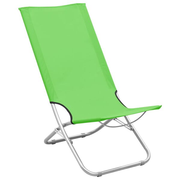 vidaXL Strandstoelen 2 st inklapbaar stof groen