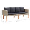 vidaXL 5-delige Loungeset met kussens poly rattan beige