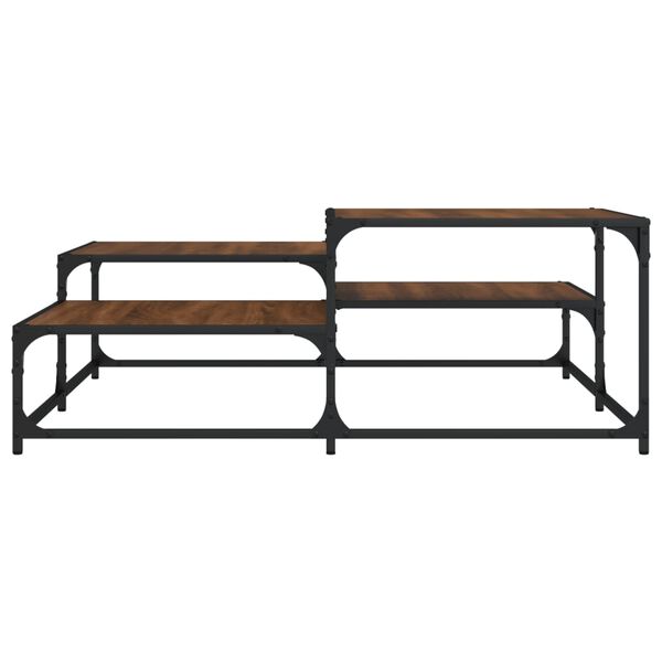 vidaXL Salontafel 107x107x40 cm bewerkt hout bruin eikenkleur