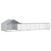 vidaXL Kippenhok met Dak en Tuin 2 st zilver 7 x 2 x 1,5 m
