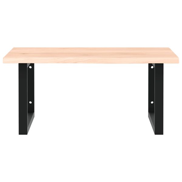 vidaXL Badkamer wandschap staal en massief eikenhout