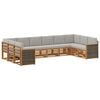vidaXL Hoekbank Set met kussen 7 pcs Naturel en lichtgrijs