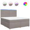 vidaXL Boxspring met matras stof taupe 180x200 cm
