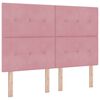 vidaXL LED Box Spring Bed met hoofdeinde Roze 160 x 200 cm Fluweel