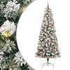 vidaXL Kunstmatige Inklapbare Kerstboom 300 LED's Groen en Wit 240 cm