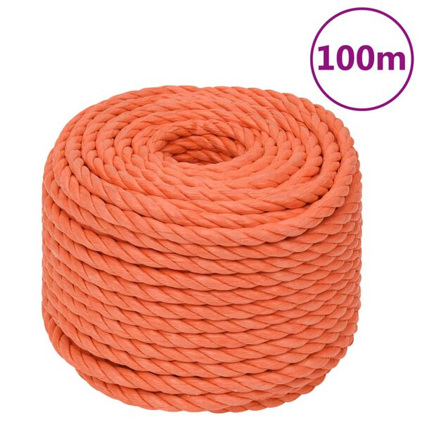vidaXL Werktouw 24 mm 100 m polypropeen oranje